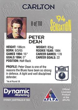 1994 AFL Sensation #8 Peter Dean Back